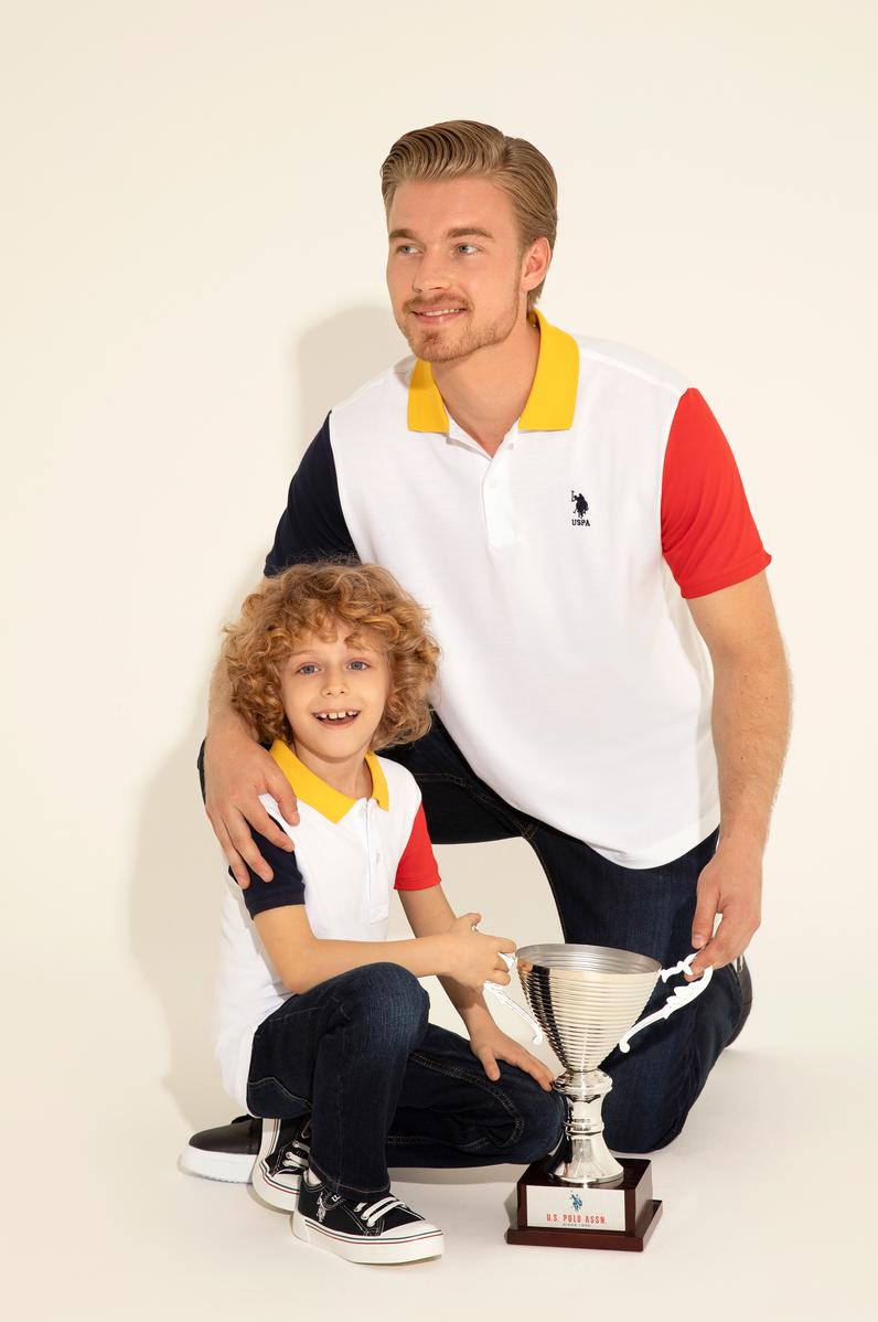 Erkek Çocuk Beyaz Polo Yaka Tişört