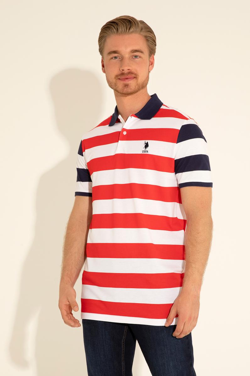 Erkek Regular Fit Polo Yaka Kırmızı Tişört