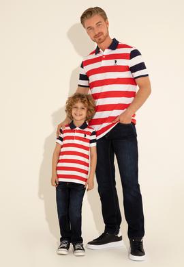 Erkek Regular Fit Polo Yaka Kırmızı Tişört - 50288489044