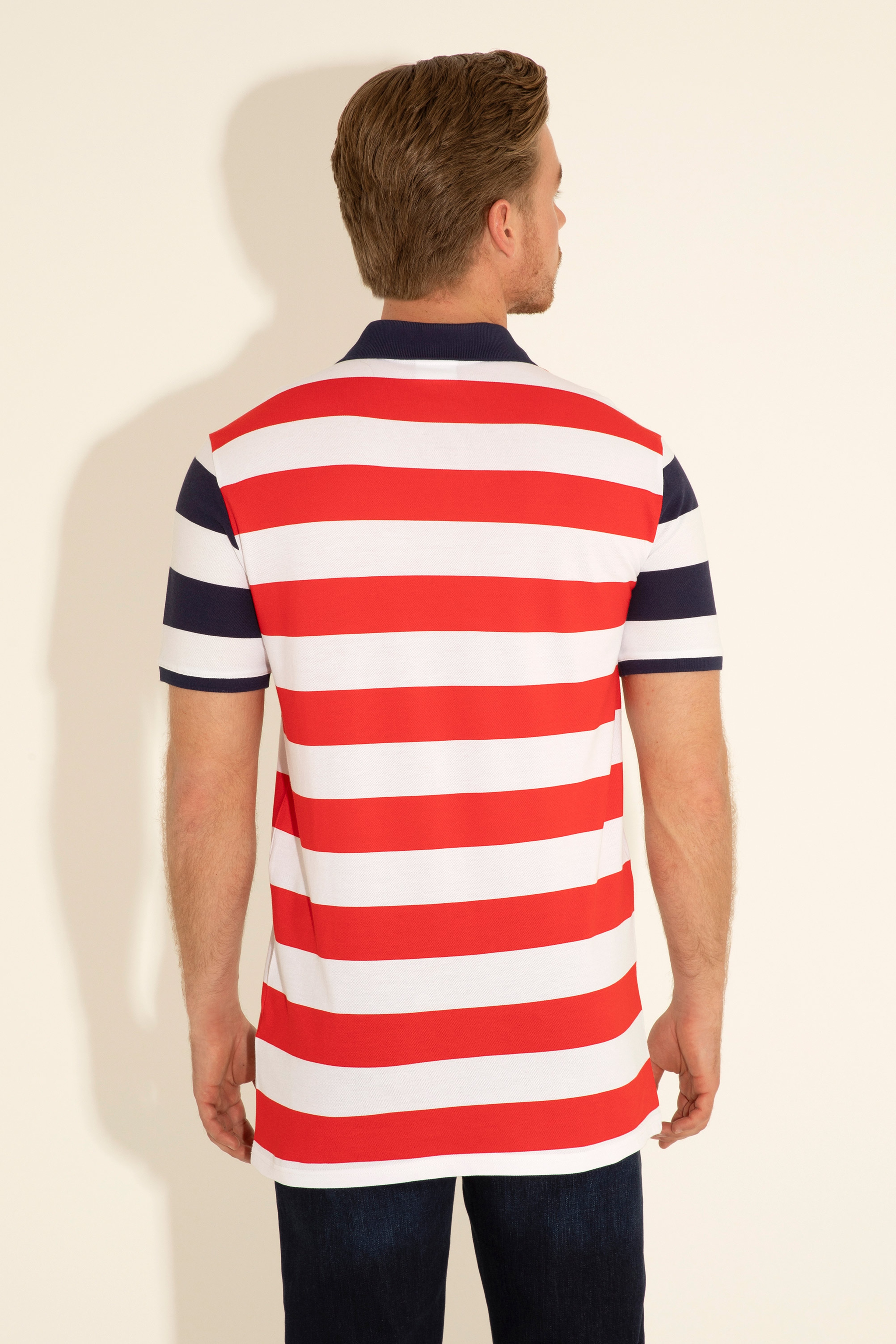 Erkek Regular Fit Polo Yaka Kırmızı Tişört - Image 6