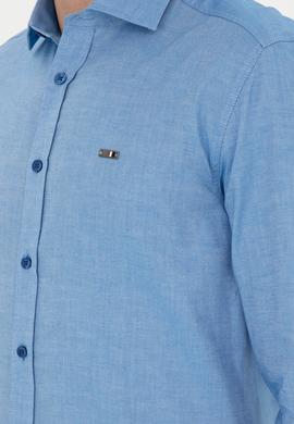 Erkek Saks Uzun Kollu Basic Gömlek - 50271279030