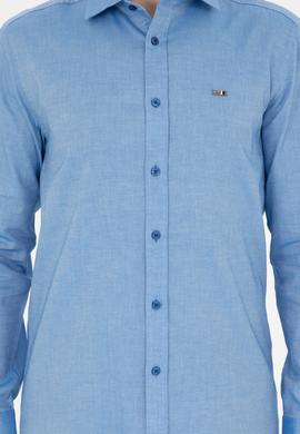 Erkek Saks Uzun Kollu Basic Gömlek - 50271279030