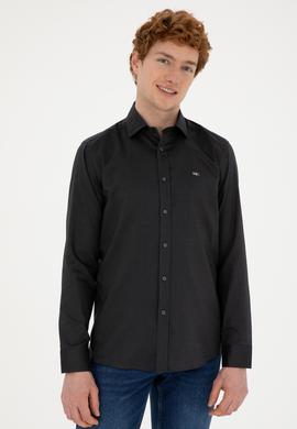 Erkek Antrasit Uzun Kollu Basic Gömlek - 50271279048
