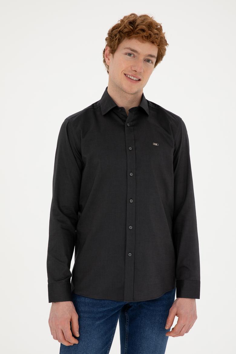 Erkek Antrasit Uzun Kollu Basic Gömlek - 50271279048