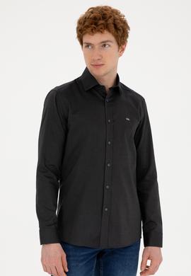 Erkek Antrasit Uzun Kollu Basic Gömlek - 50271279048