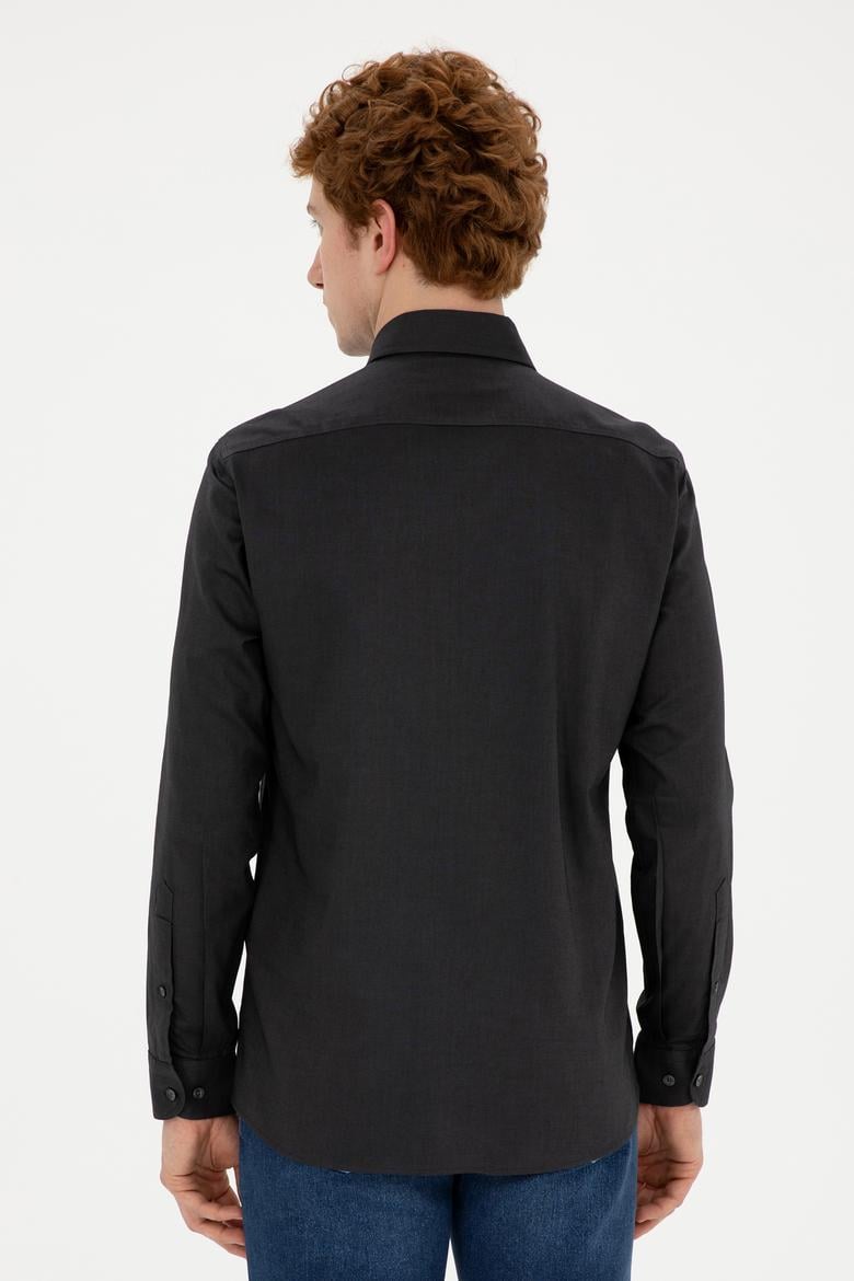 Erkek Antrasit Uzun Kollu Basic Gömlek - 50271279048