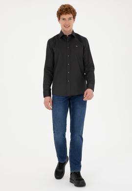 Erkek Antrasit Uzun Kollu Basic Gömlek - 50271279048