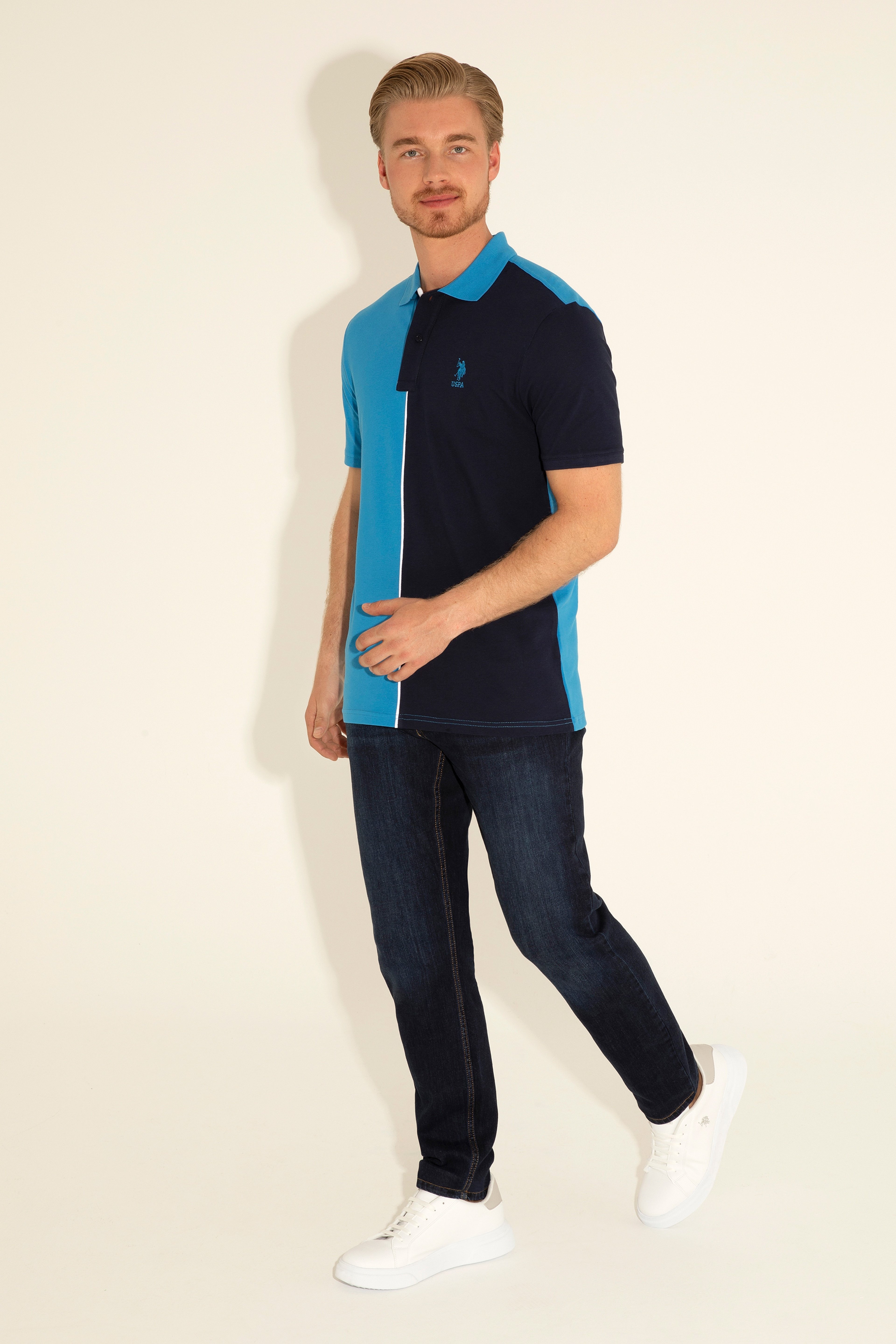 Erkek Regular Fit Polo Yaka Saks Tişört
