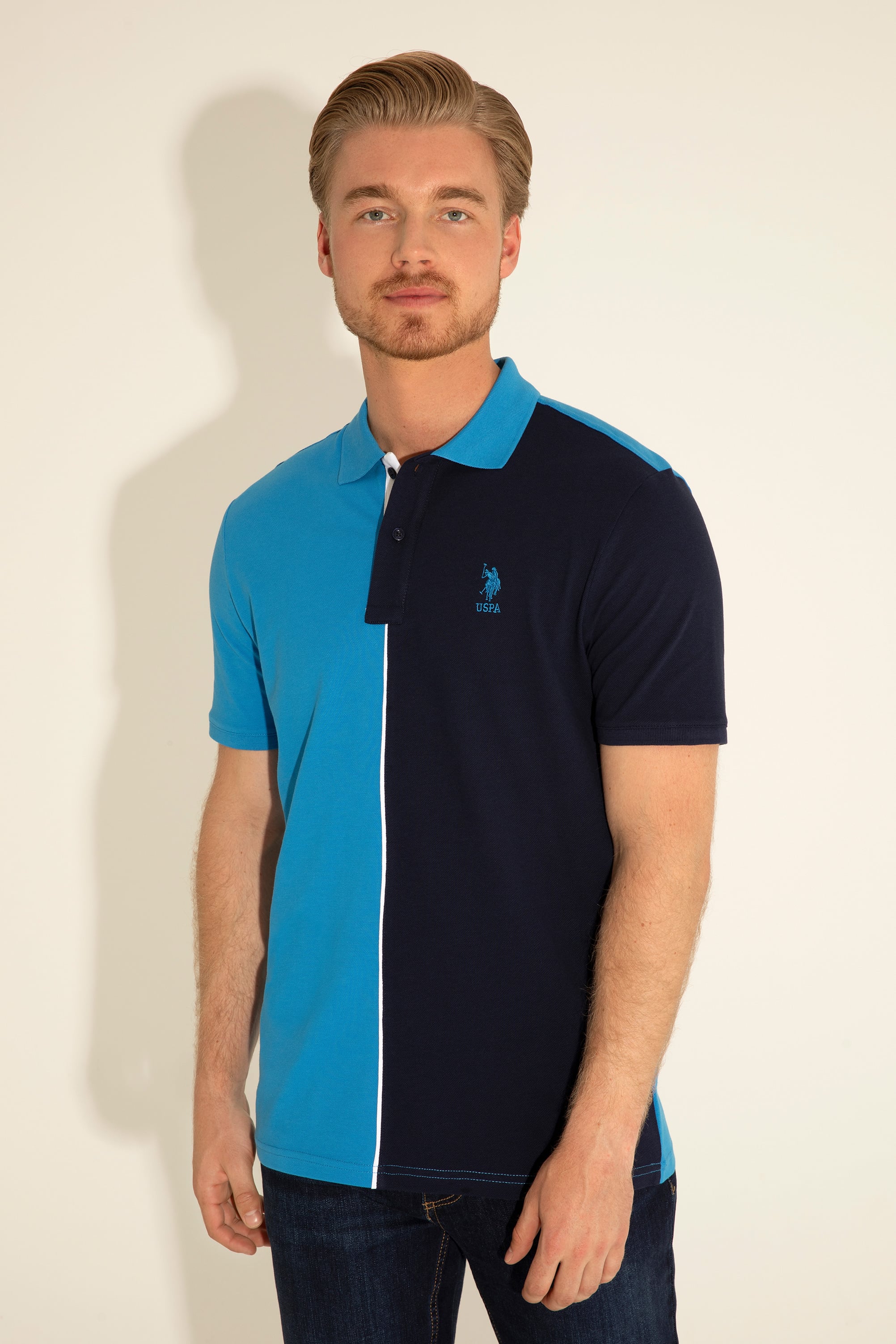 Erkek Regular Fit Polo Yaka Saks Tişört - Image 4