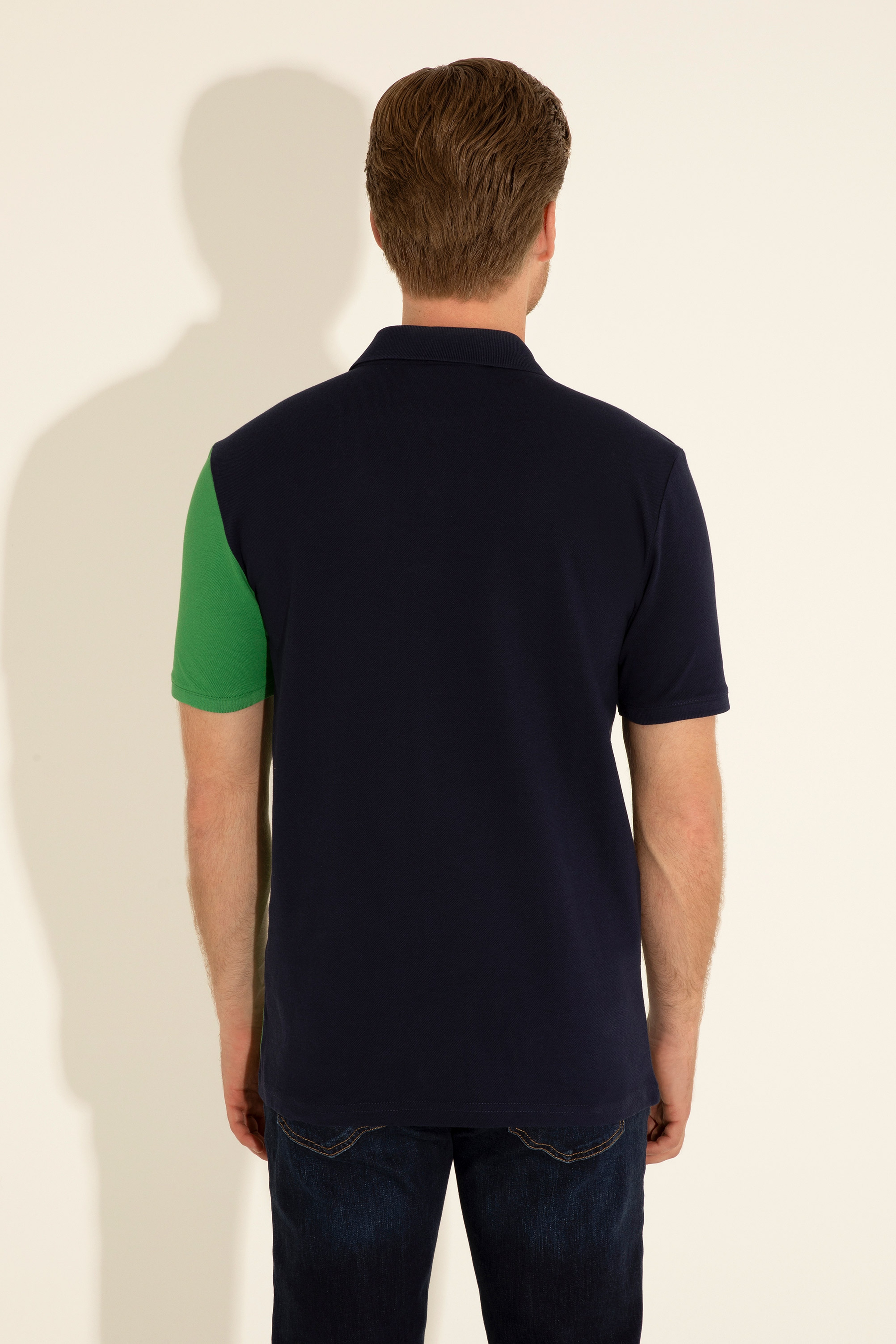 Erkek Regular Fit Polo Yaka Lacivert Tişört - Image 6