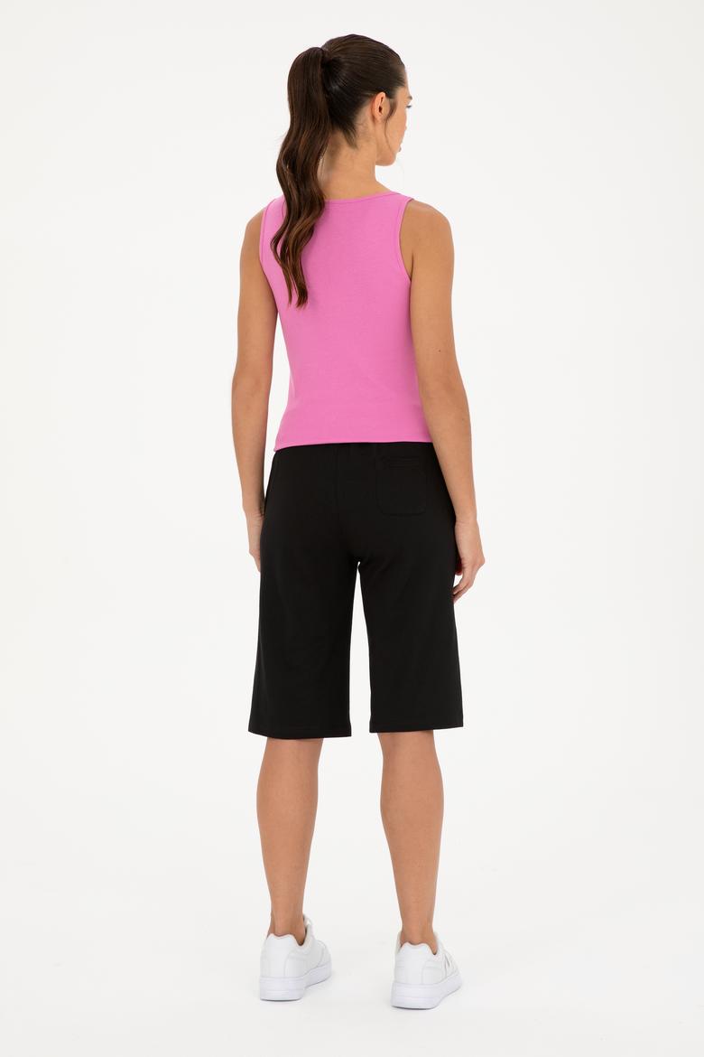 Kadın Siyah Örme Şort - 50288690009