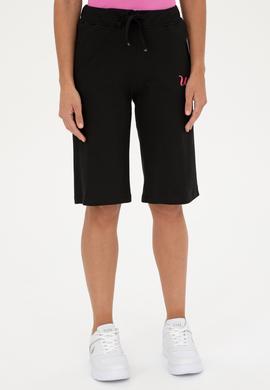 Kadın Siyah Örme Şort - 50288690009