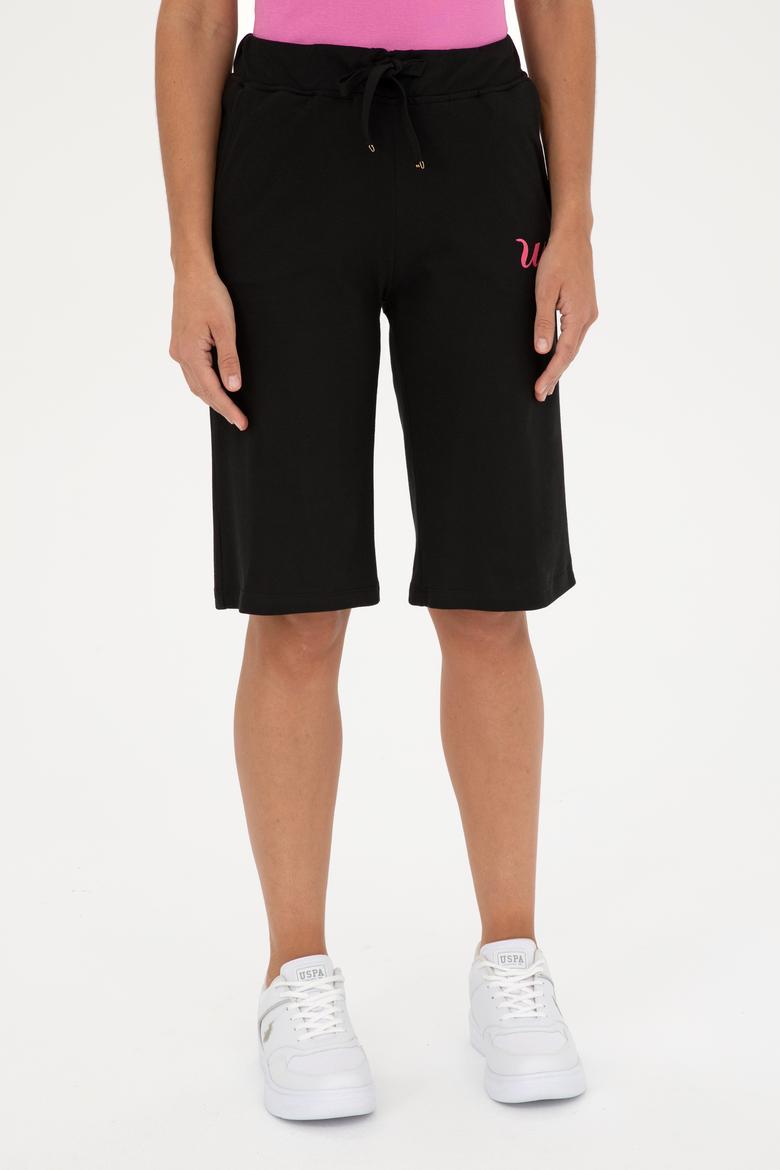 Kadın Siyah Örme Şort - 50288690009