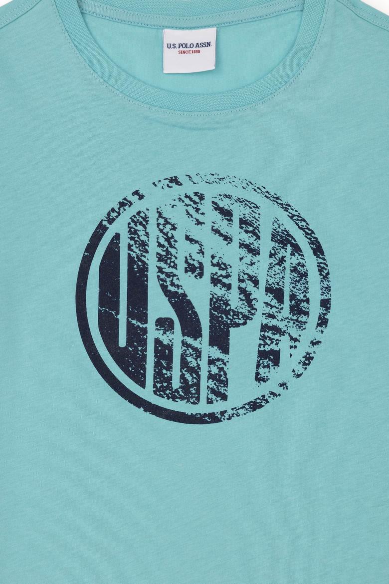 Erkek Çocuk Mint Basic Bisiklet Yaka Tişört - 50284819047