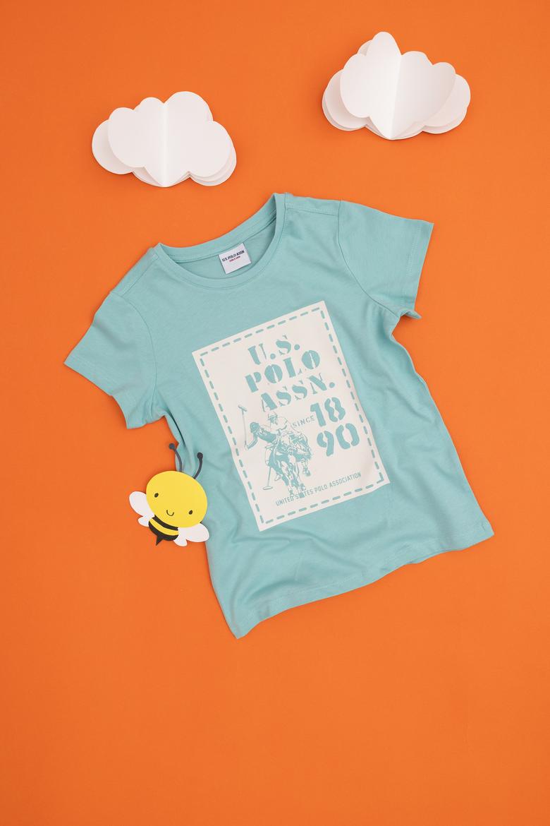 Erkek Çocuk Su Yeşili Bisiklet Yaka Tişört