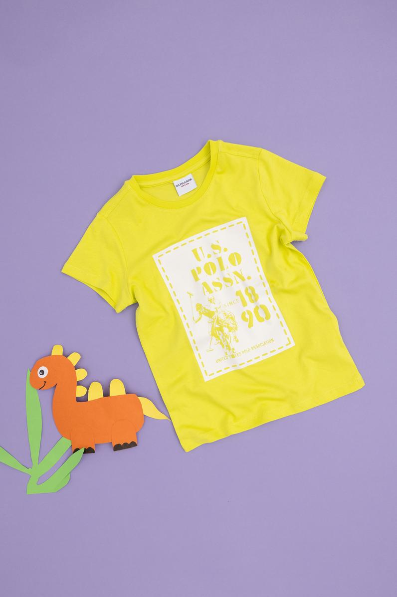 Erkek Çocuk Fıstık Yeşili Bisiklet Yaka Tişört