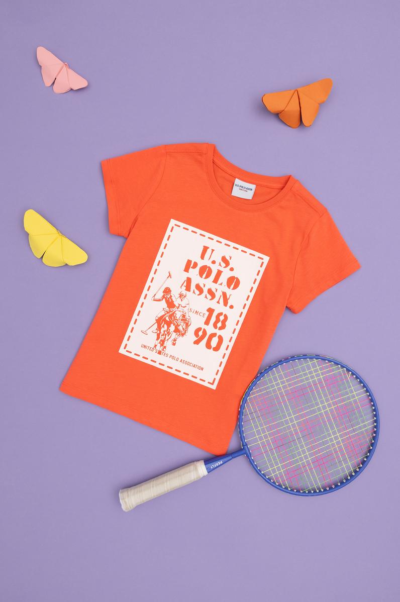 Erkek Çocuk Nar Çiçeği Bisiklet Yaka Tişört