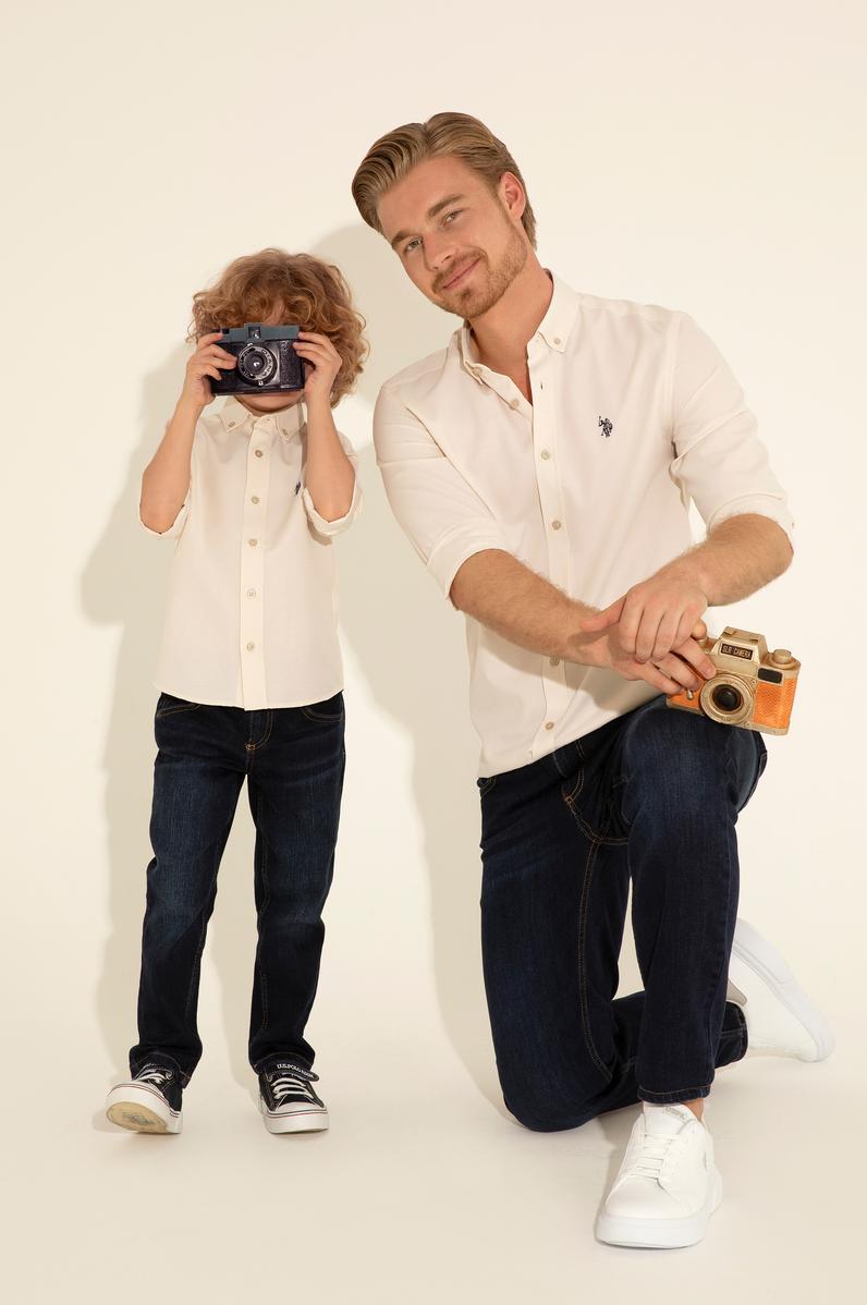 Erkek Çocuk Taş Uzun Kollu Basic Gömlek