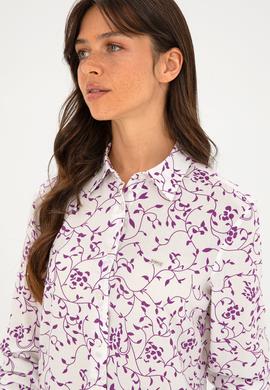 Kadın Mor Uzun Kollu Gömlek - 50289094004