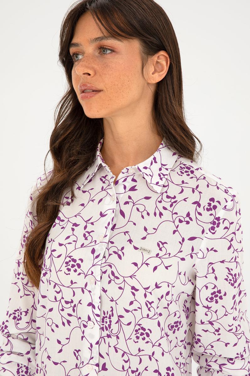 Kadın Mor Uzun Kollu Gömlek