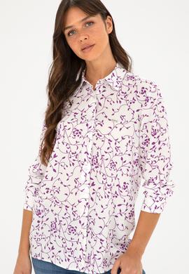 Kadın Mor Uzun Kollu Gömlek - 50289094004