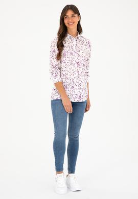 Kadın Mor Uzun Kollu Gömlek - 50289094004