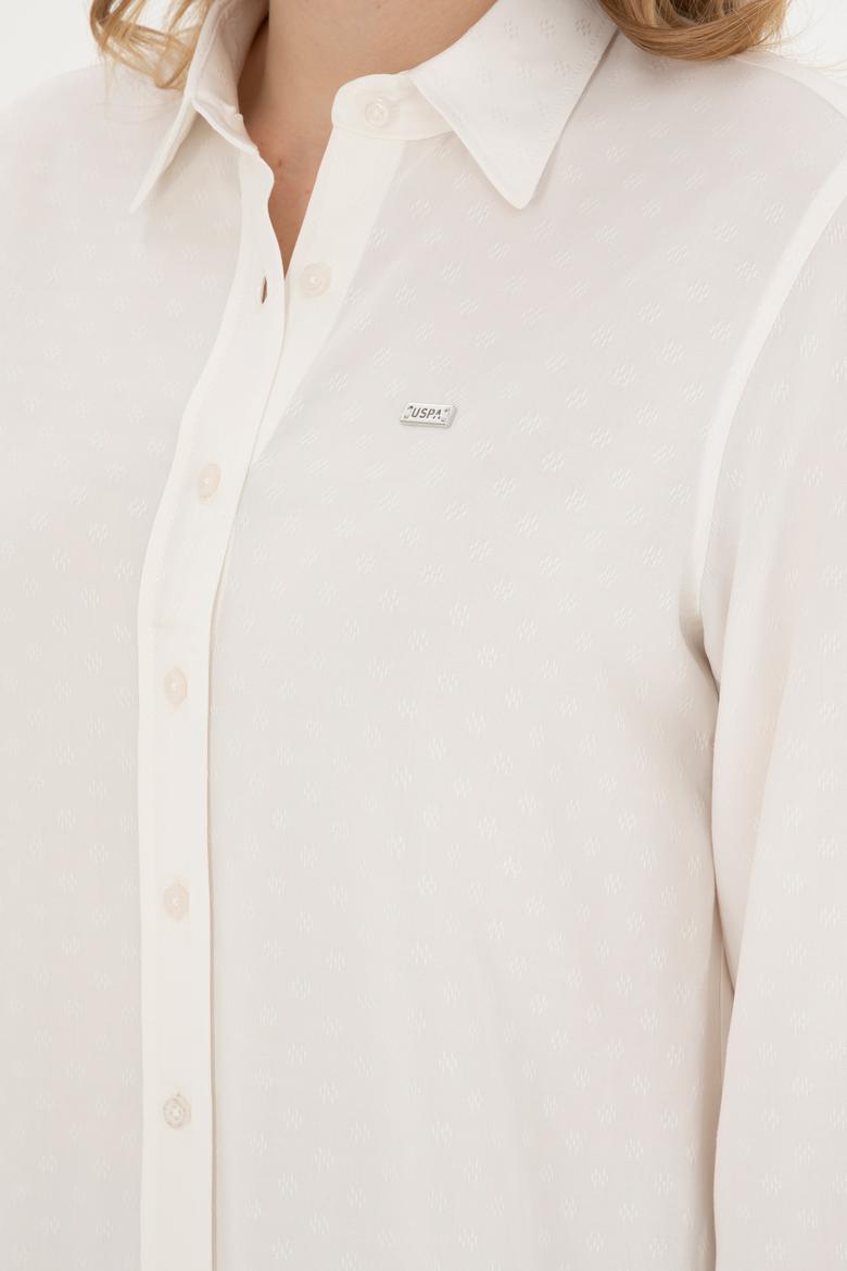 Kadın Ekru Uzun Kollu Gömlek - 50289147002