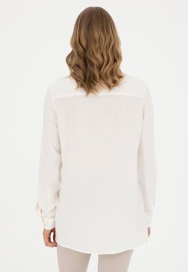 Kadın Ekru Uzun Kollu Gömlek - 50289147002