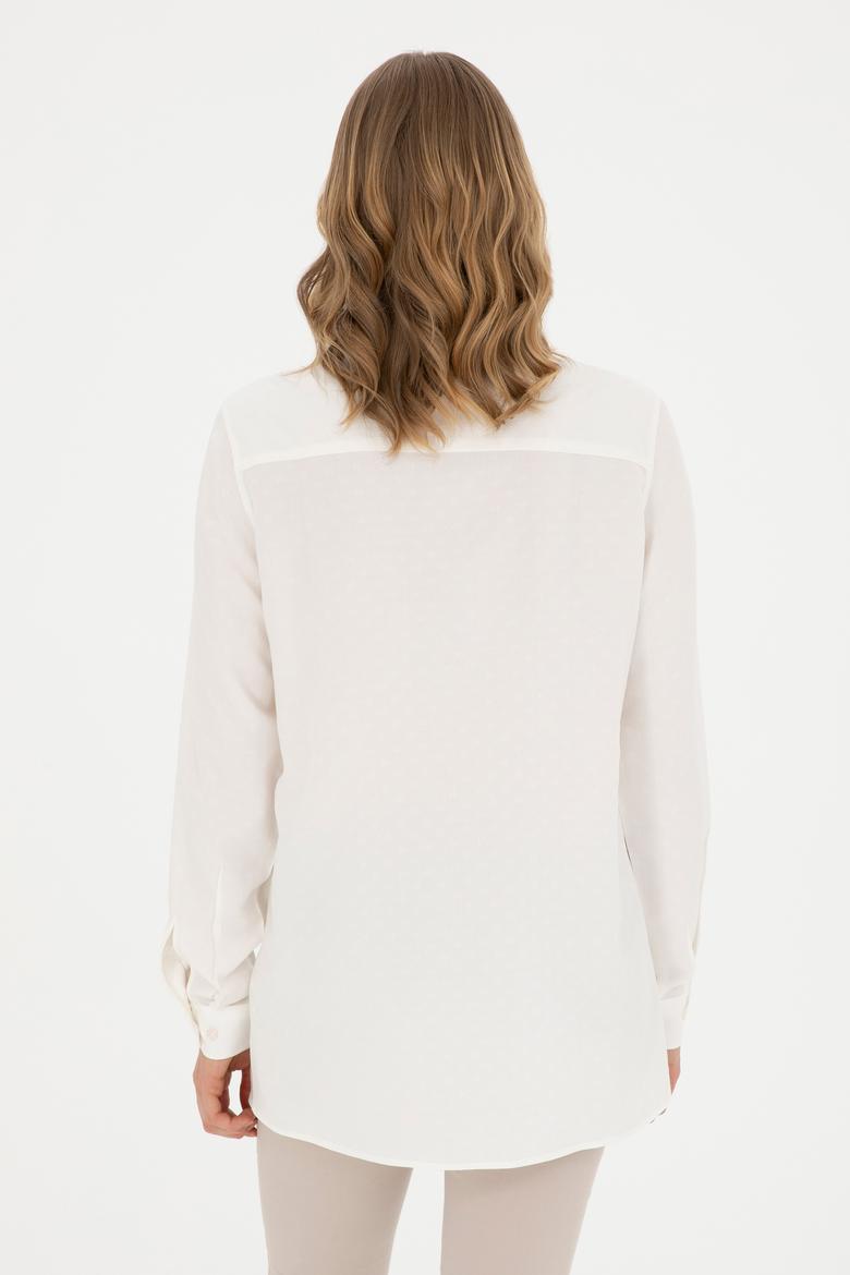 Kadın Ekru Uzun Kollu Gömlek - 50289147002