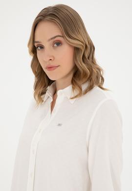 Kadın Ekru Uzun Kollu Gömlek - 50289147002