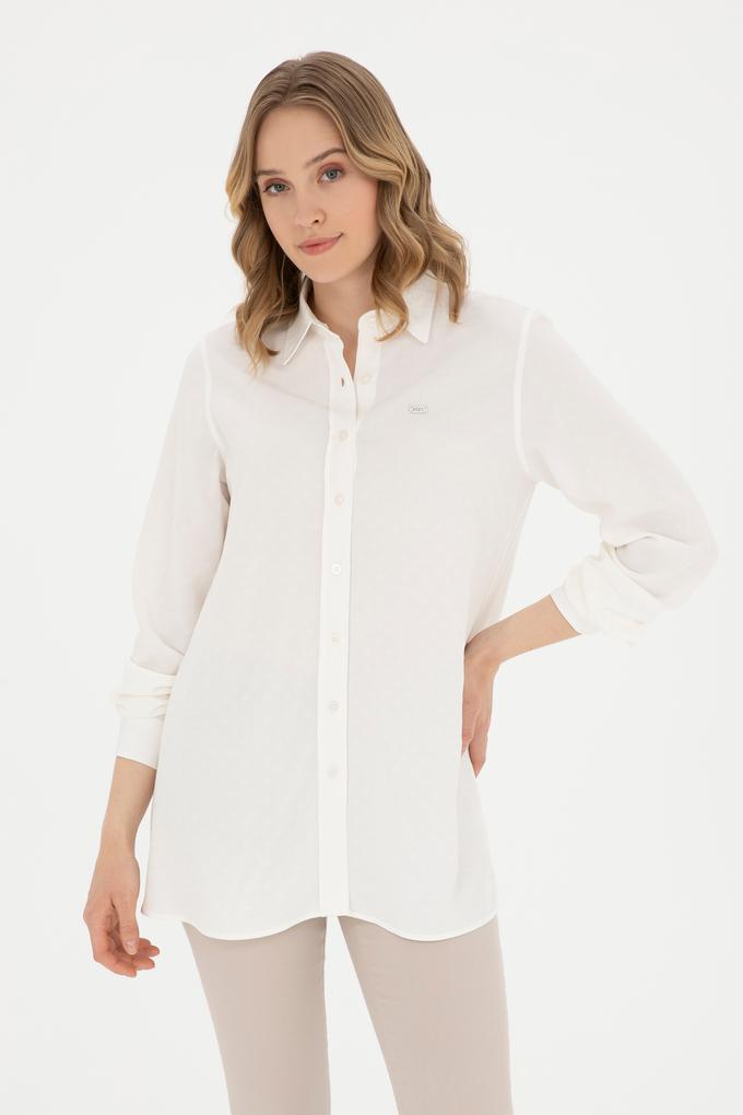 Kadın Ekru Uzun Kollu Gömlek