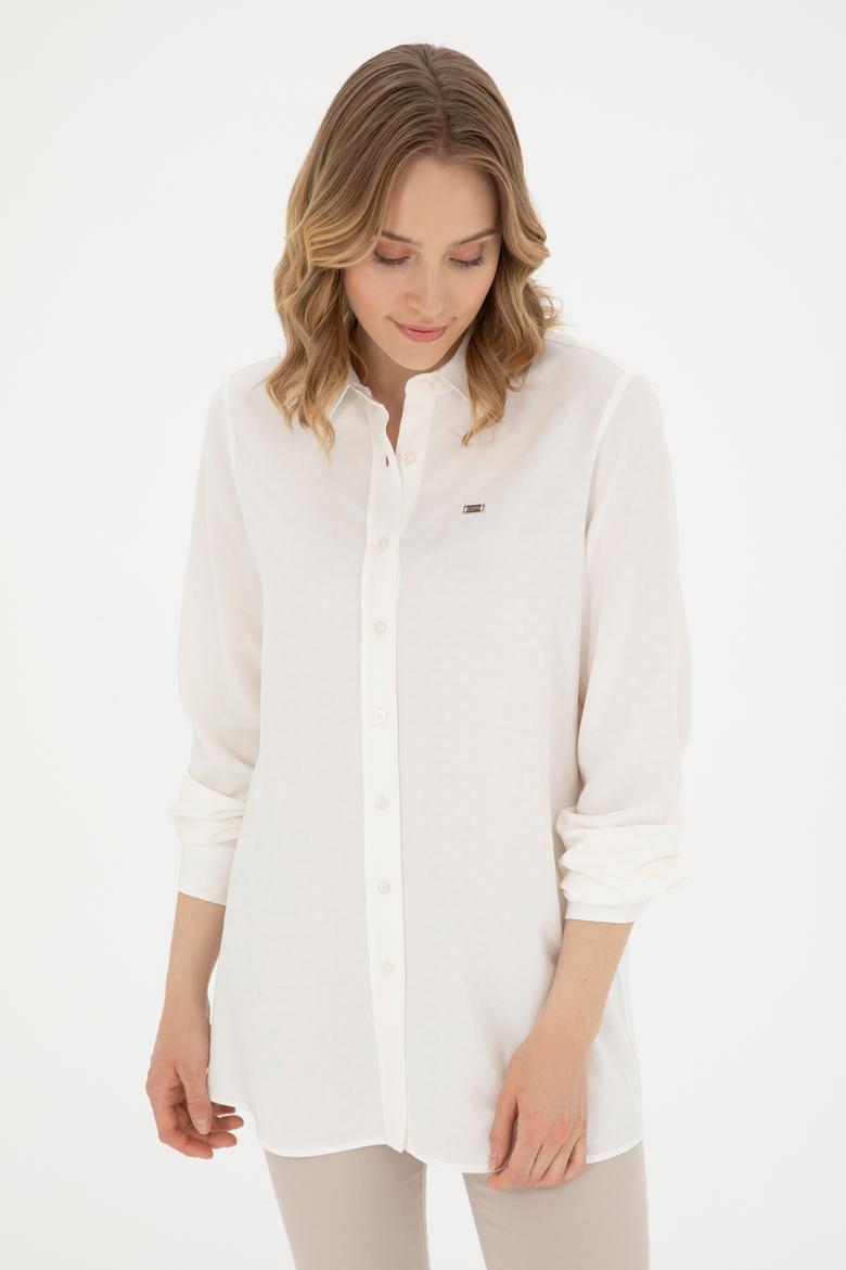Kadın Ekru Uzun Kollu Gömlek - 50289147002