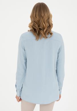 Kadın Açık Mavi Uzun Kollu Gömlek - 50289147013