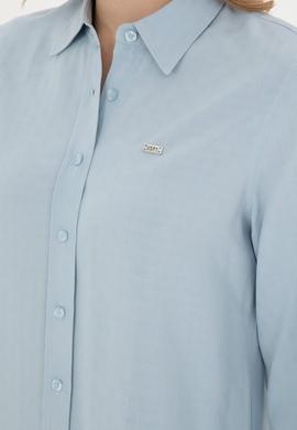 Kadın Açık Mavi Uzun Kollu Gömlek - 50289147013