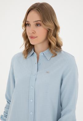 Kadın Açık Mavi Uzun Kollu Gömlek - 50289147013