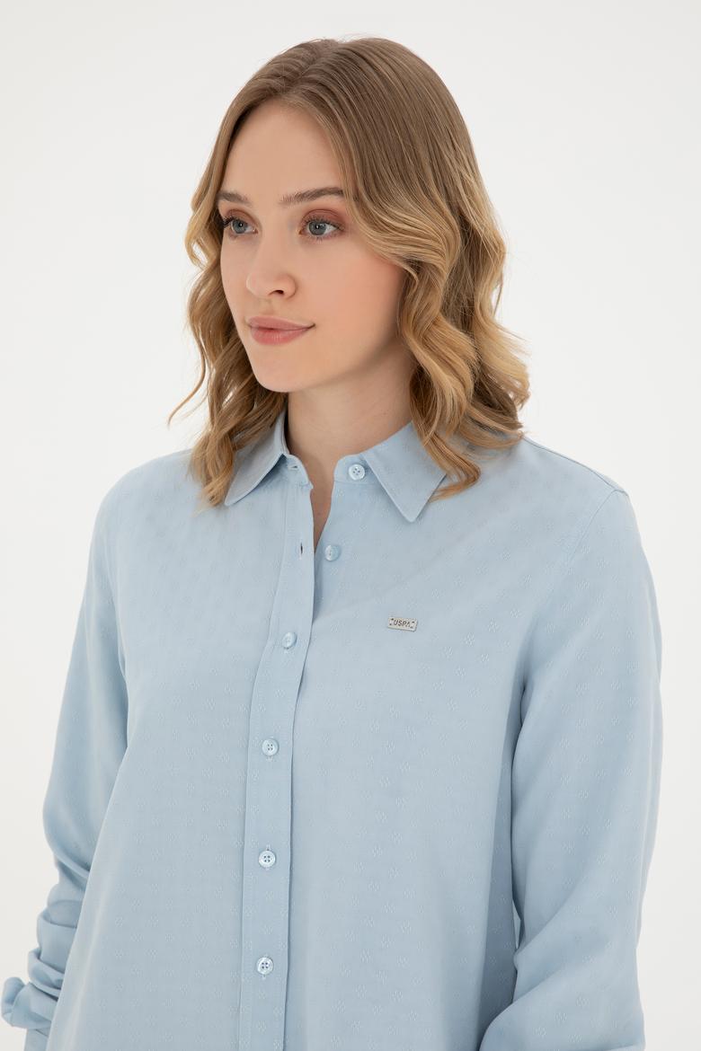 Kadın Açık Mavi Uzun Kollu Gömlek - 50289147013