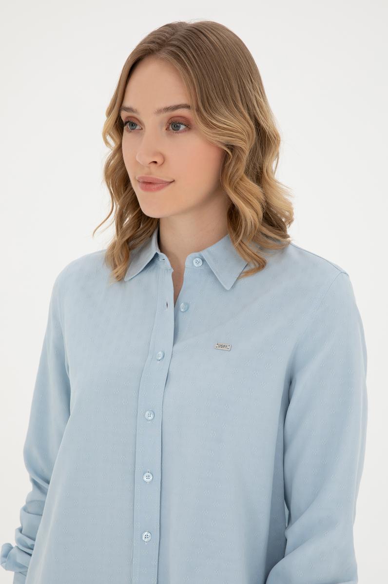 Kadın Açık Mavi Uzun Kollu Gömlek