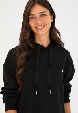 Kadın Siyah Kapüşonlu Sweatshirt - 50297078006