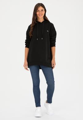 Kadın Siyah Kapüşonlu Sweatshirt - 50297078006