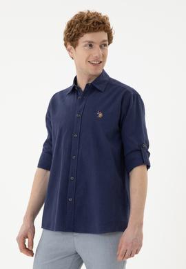 Erkek Lacivert Uzun Kollu Basic Gömlek - 50262880024