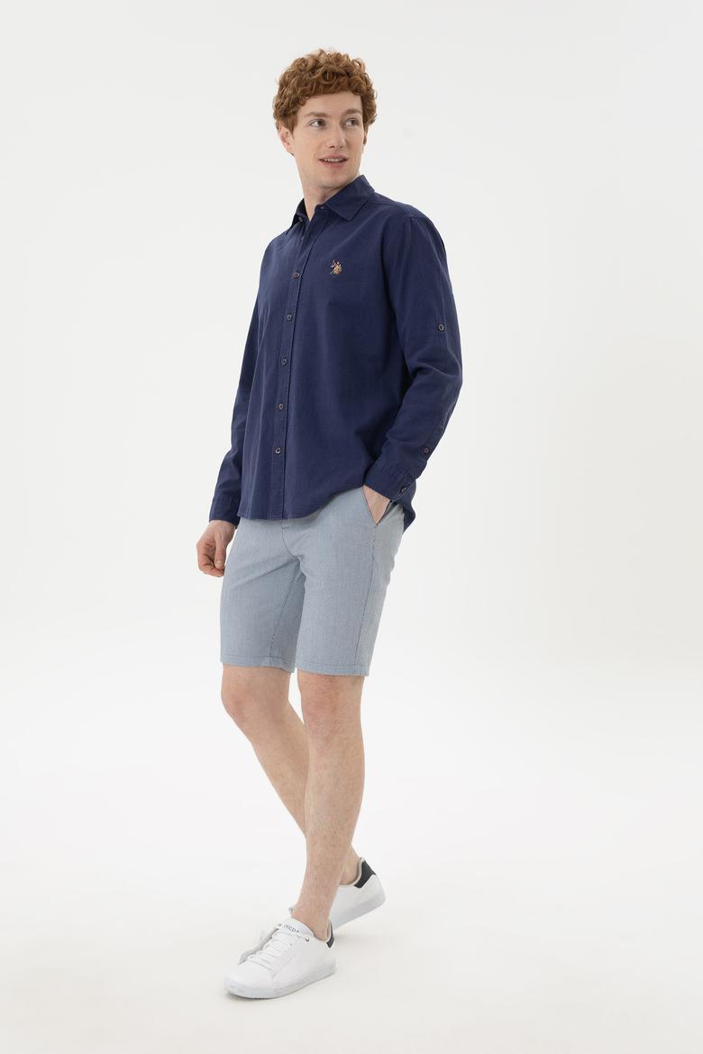 Erkek Lacivert Uzun Kollu Basic Gömlek - 50262880024