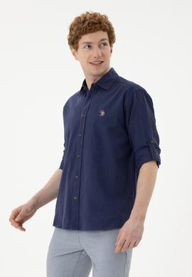 Erkek Lacivert Uzun Kollu Basic Gömlek - 50262880024