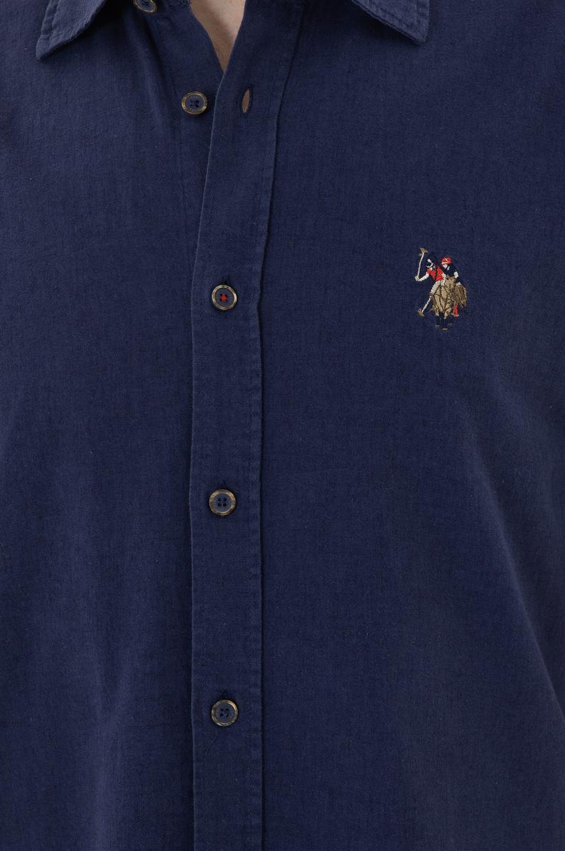 Erkek Lacivert Uzun Kollu Basic Gömlek