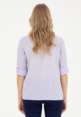 Kadın Lila Uzun Kollu Basic Gömlek - 50283991002