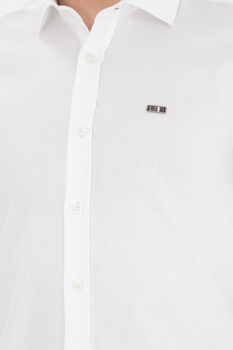 Erkek Beyaz Uzun Kollu Basic Gömlek - 50282608043