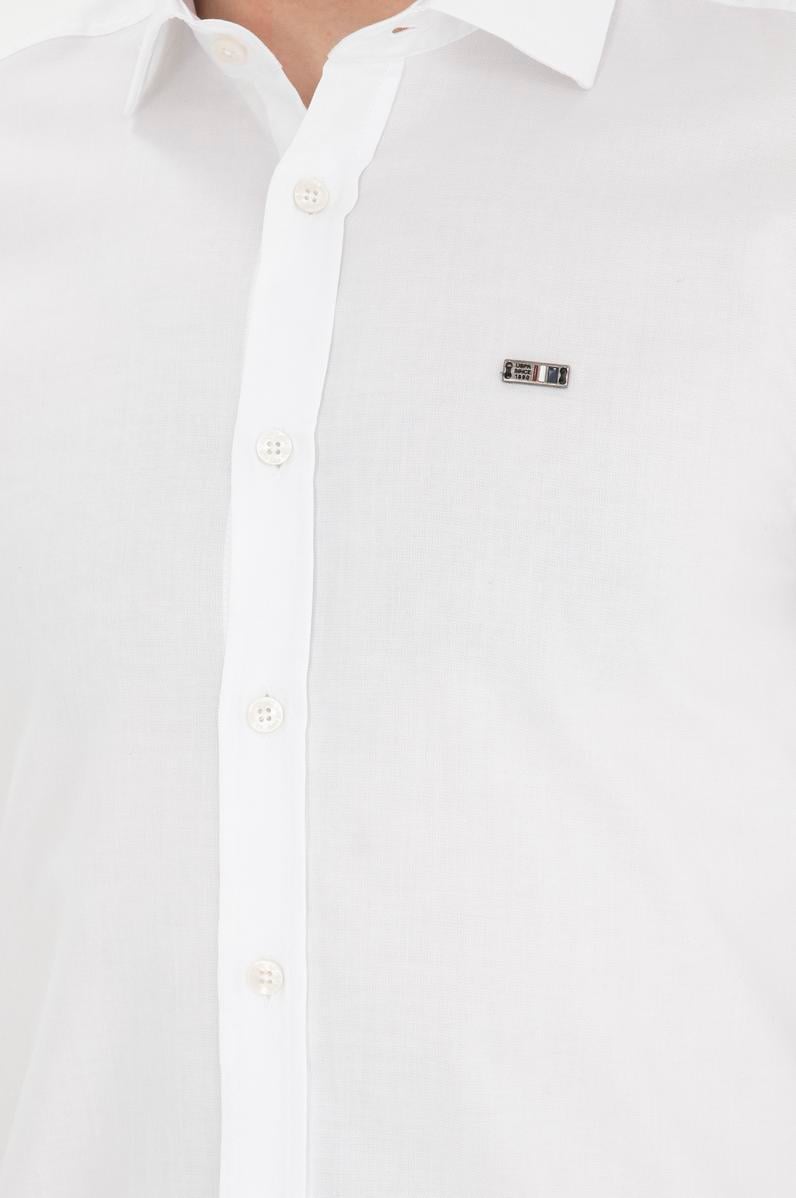 Erkek Beyaz Uzun Kollu Basic Gömlek