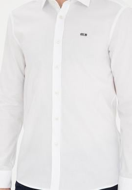 Erkek Beyaz Uzun Kollu Basic Gömlek - 50282608043