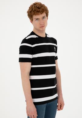 Erkek Regular Fit Bisiklet Yaka Siyah Tişört - 50287039017