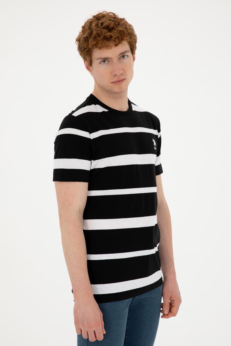 Erkek Regular Fit Bisiklet Yaka Siyah Tişört - 50287039017