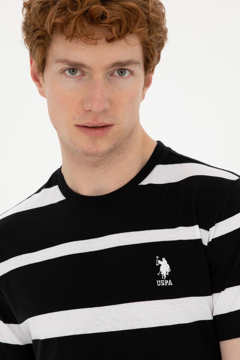 Erkek Regular Fit Bisiklet Yaka Siyah Tişört - 50287039017